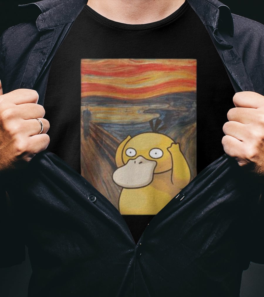 Psyduck Scream Parody Pokemon Art Mashup T-Shirt