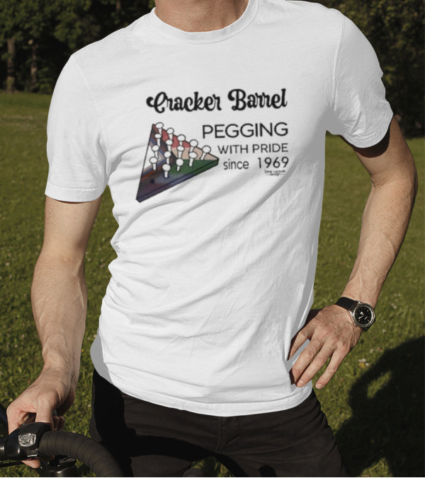 Cracker Barrel Pegging Pride Triangle Game Since 1969 T-Shirt