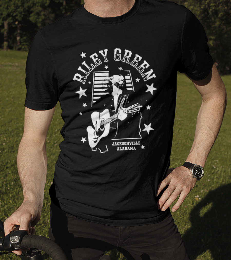 Riley Green Jacksonville Alabama Stars And Stripes Guitar T-Shirt
