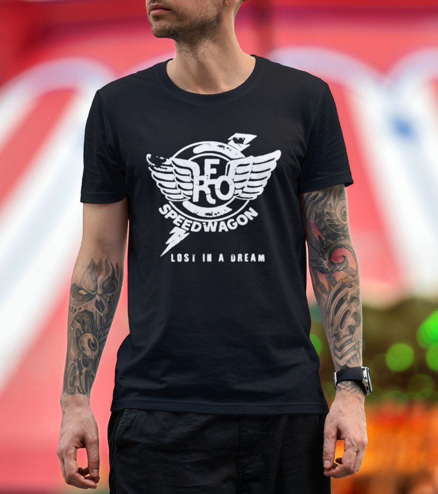Reo Speedwagon Lost In A Dream Logo Wings and Lightning Bolt T-Shirt