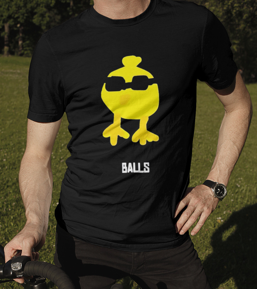Minnow Chicken Balls Sunglasses Yellow Bird T-Shirt