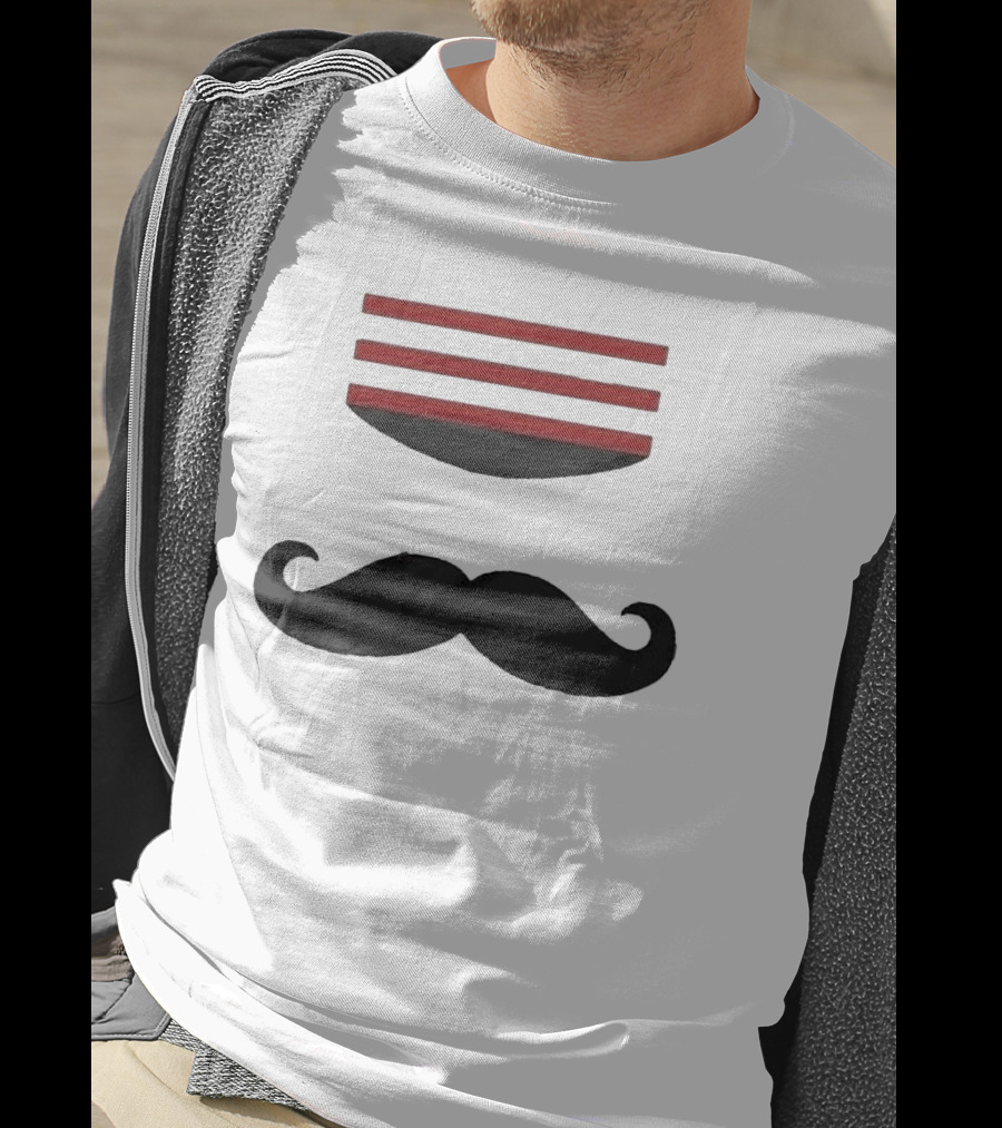 Mr Redleg Mustache Iconic Mustache And Red Stripes T-Shirt