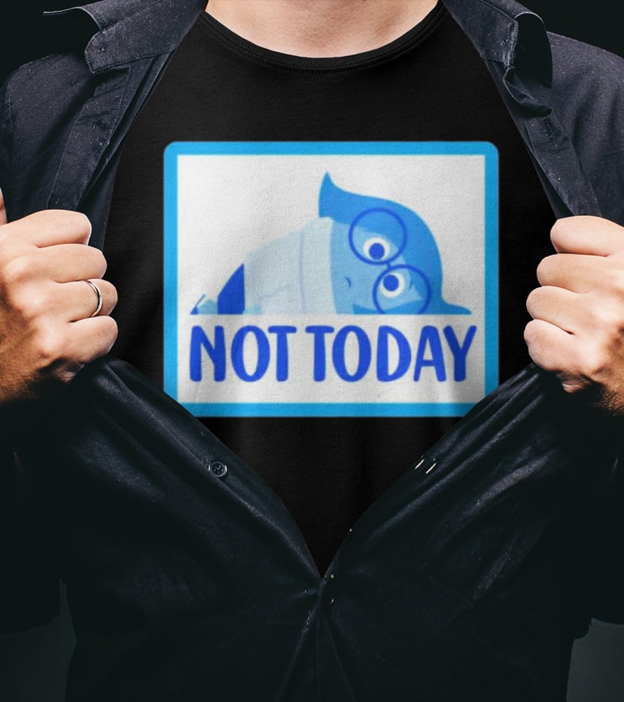 Not Today Sadness Character Blue Glasses Image T-Shirt