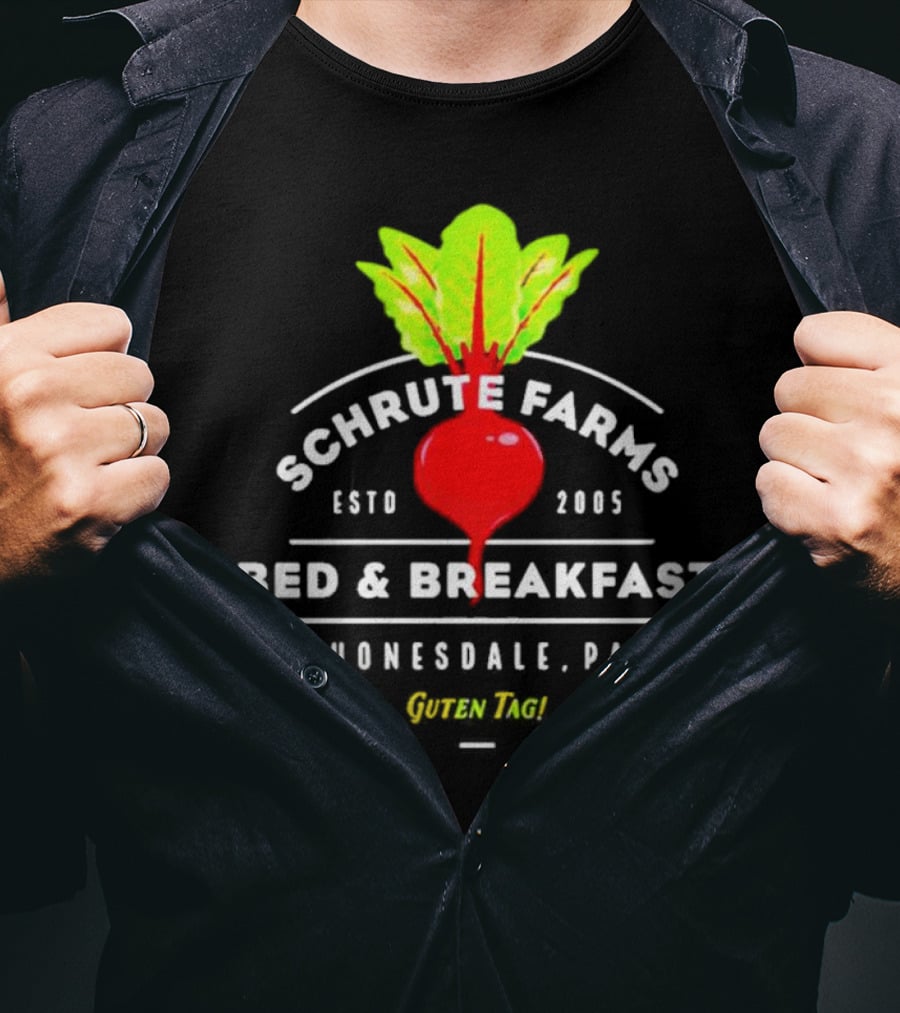 Schrute Farms Bed And Breakfast Honesdale PA Guten Tag ESTD 2005 T-Shirt