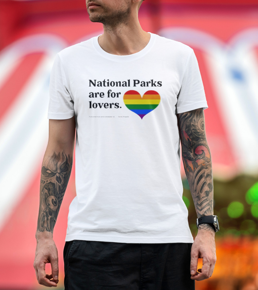 Parks Project National Parks Are For Lovers Rainbow Heart Pride T-Shirt