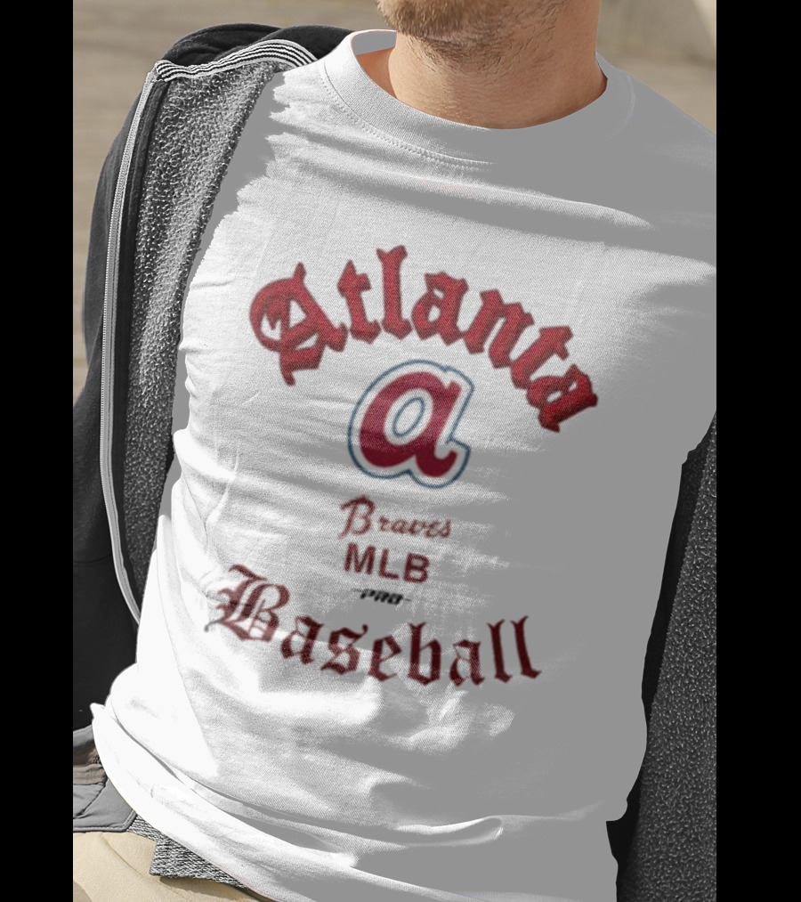 Atlanta Braves MLB Baseball Pro Standard Cream Cooperstown Old English T-Shirt