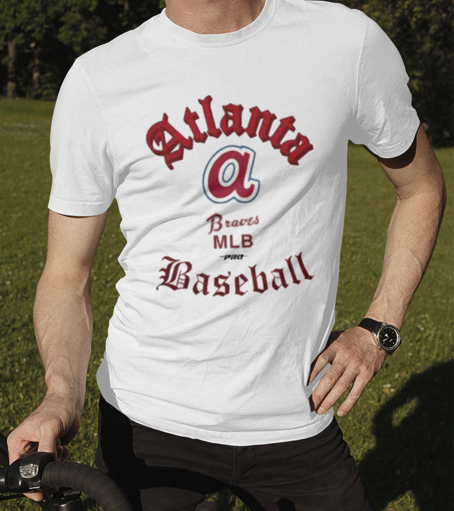 Atlanta Braves MLB Baseball Pro Standard Cream Cooperstown Old English T-Shirt