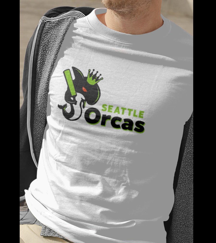 Seattle Orcas Crowned King Black And Neon Green T-Shirt