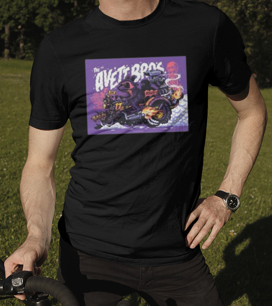 The Avett Bros Raccoon Motorcycle Racing 17 Rockets T-Shirt