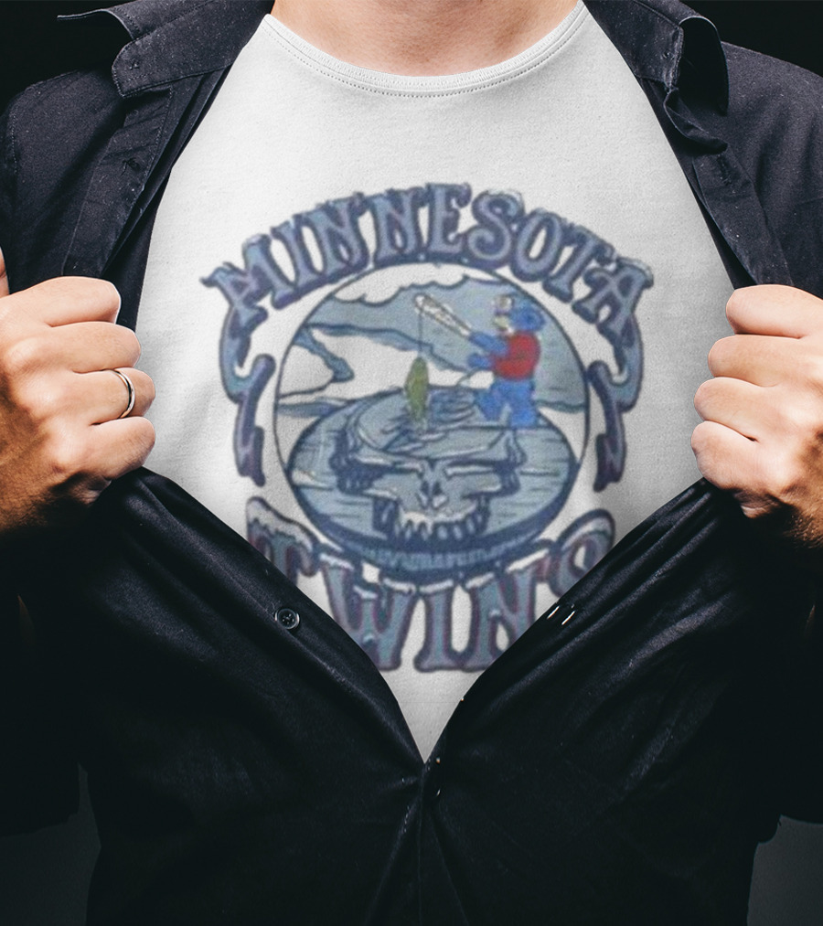 Minnesota Twins Grateful Dead Fishing Skull T-Shirt