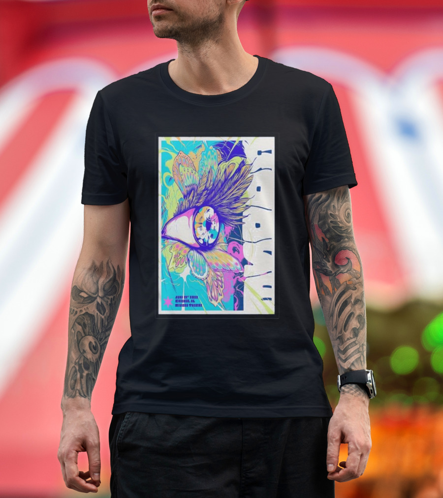 Goose June 21 Chicago Riviera Theatre Psychedelic Feather T-Shirt