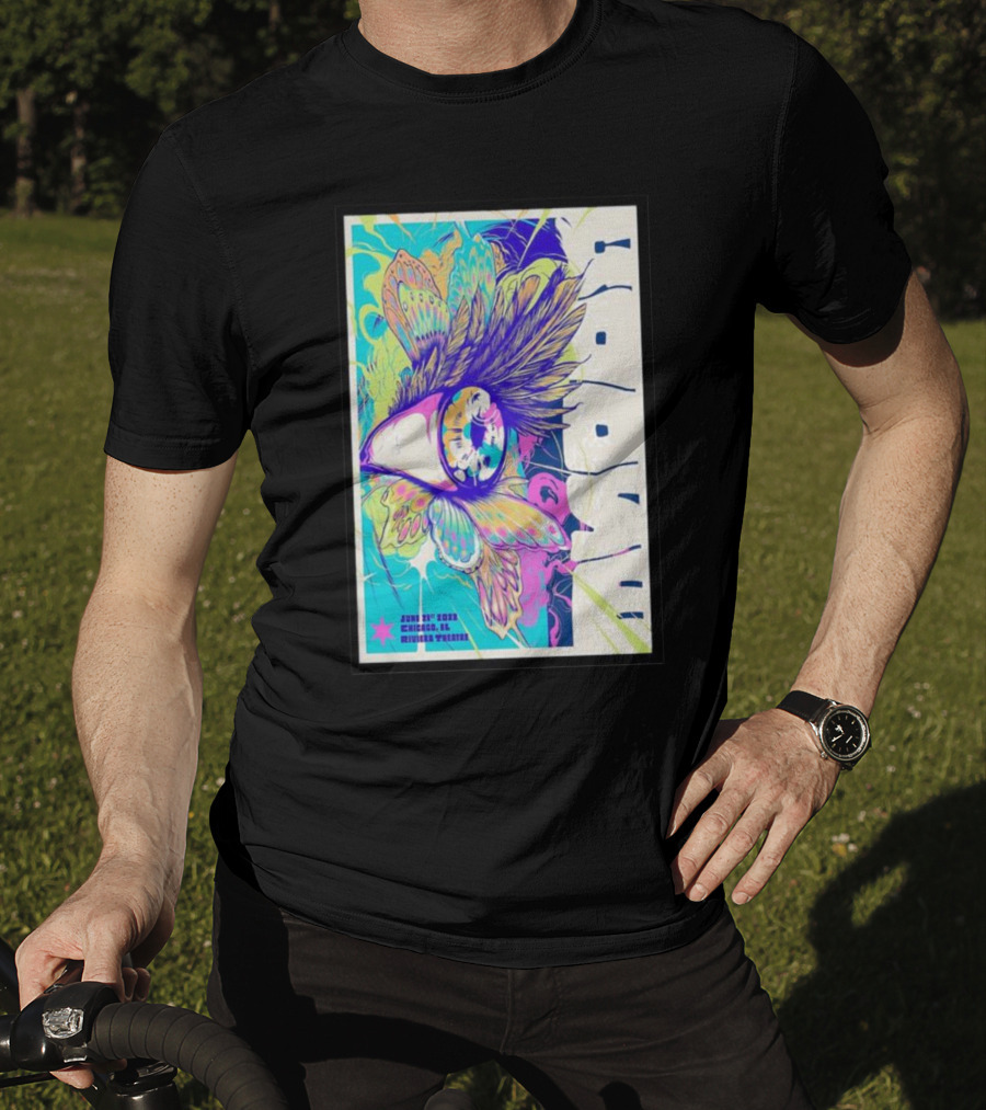 Goose June 21 Chicago Riviera Theatre Psychedelic Feather T-Shirt