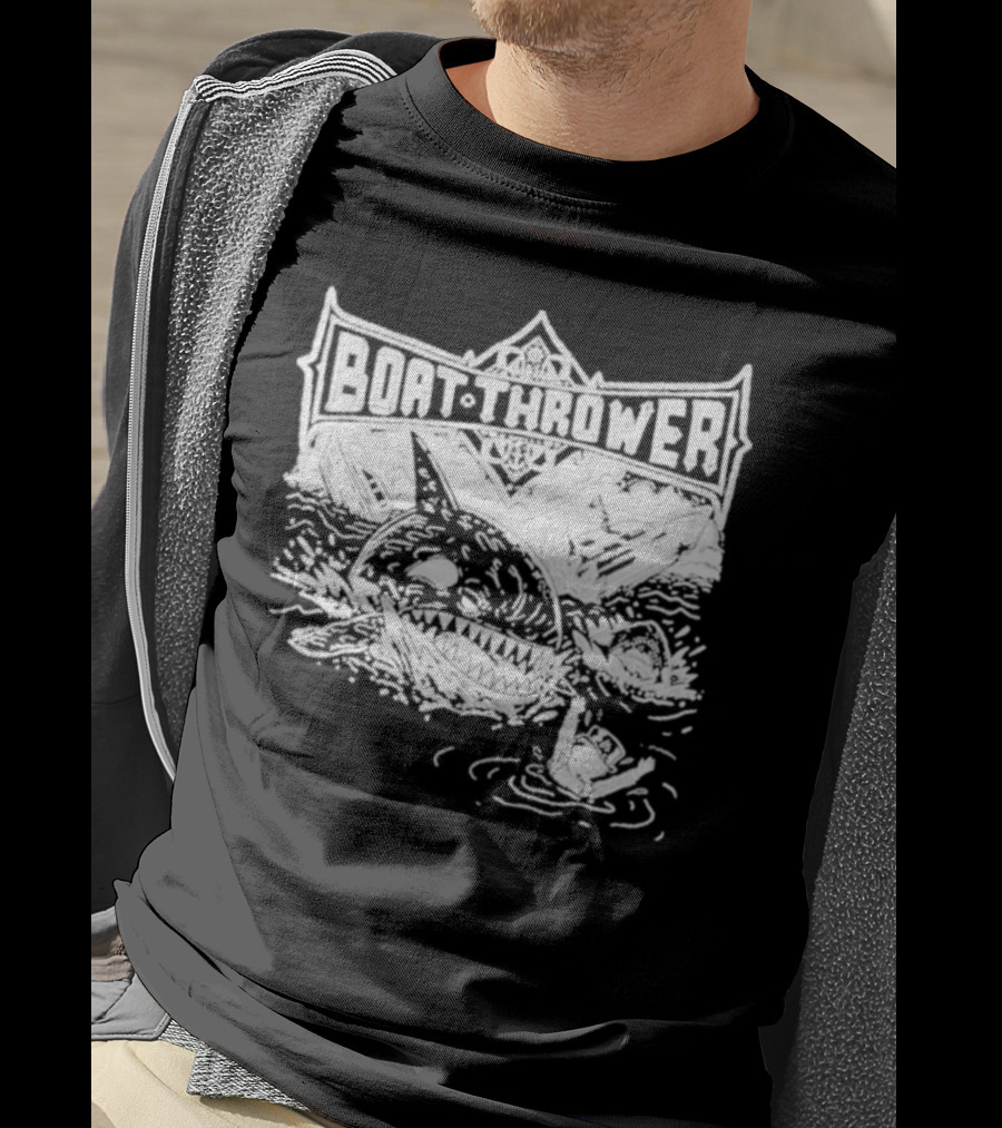 BOAT THROWER Shark Battle Adventure T-Shirt