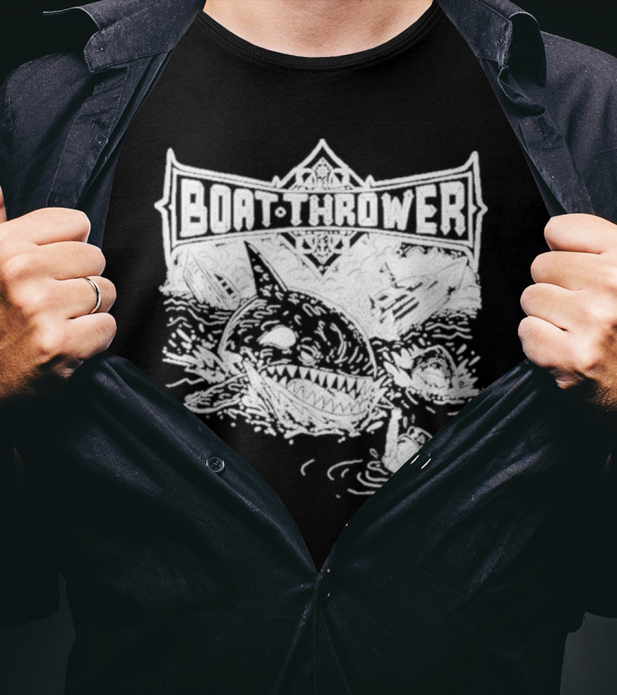 BOAT THROWER Shark Battle Adventure T-Shirt