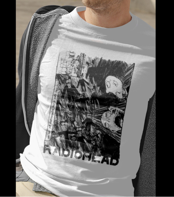 Scribble We Are Not Scaremongering This Is Really Happening Radiohead Art Style Black And White Drawing T-Shirt