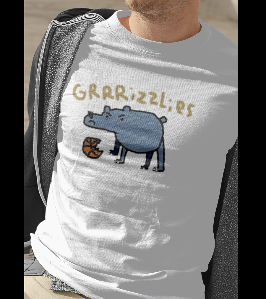 GRRRizzlies Cartoon Bear With Basketball T-Shirt