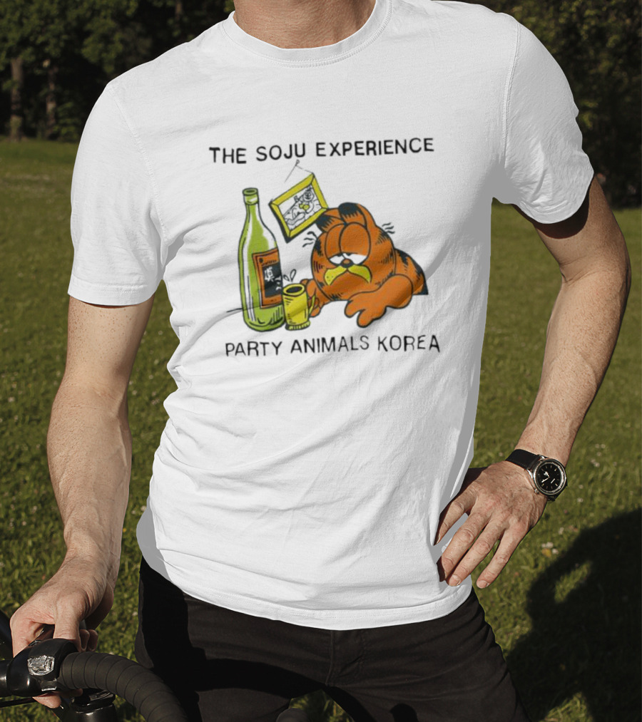 Garfield The Soju Experience Party Animals Korea T-Shirt