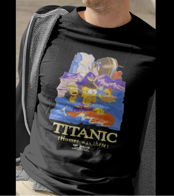 The Simpsons Titanic Homer Was There Matt Groening Ocean Scene T-Shirt