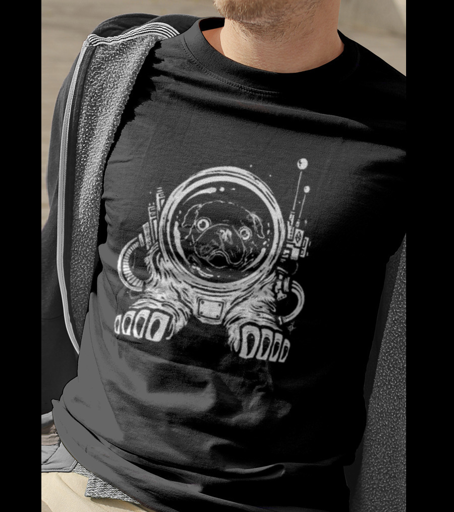 Space Pug Astronaut Cosmic Adventure T-Shirt