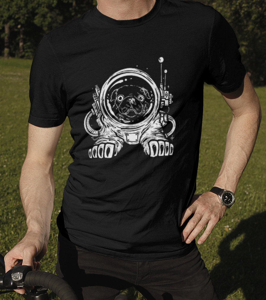 Space Pug Astronaut Cosmic Adventure T-Shirt