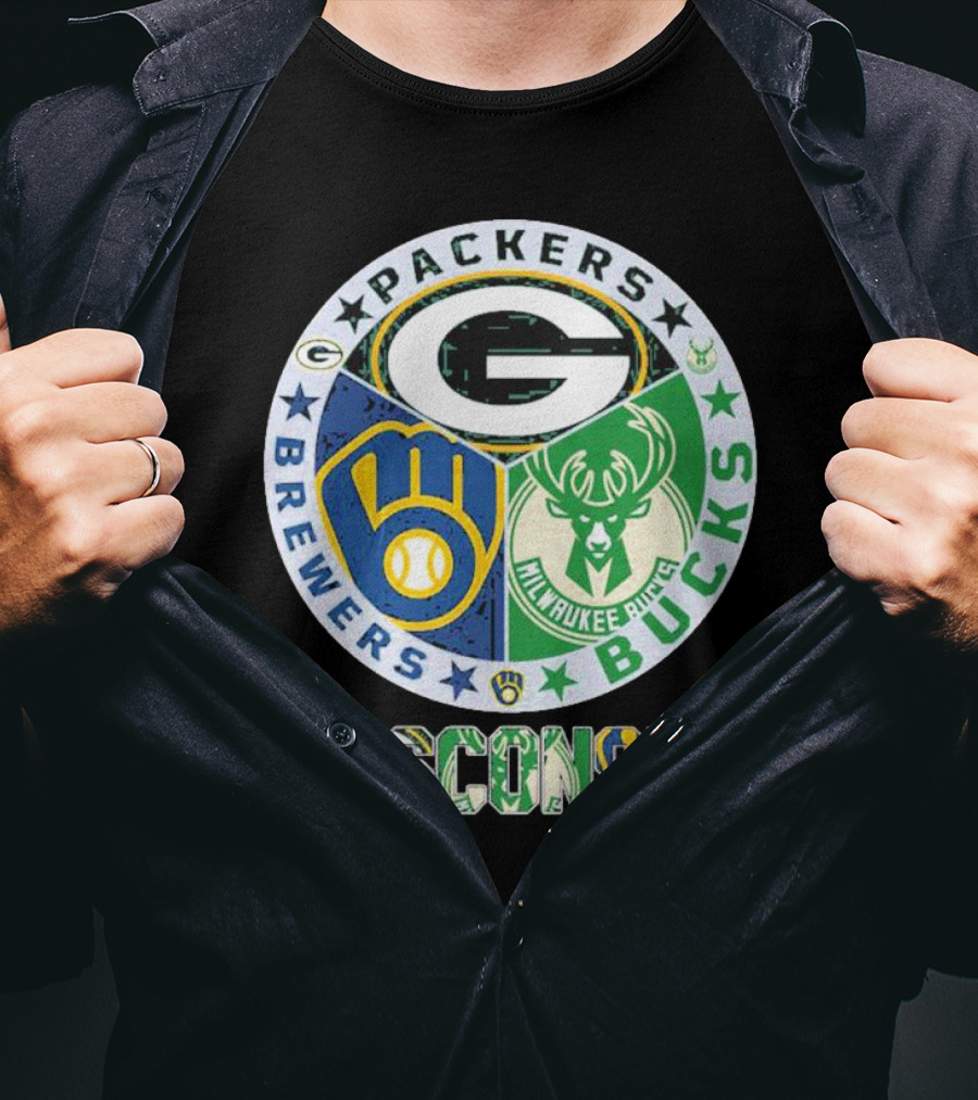 Packers Brewers Milwaukee Bucks Wisconsin T-Shirt
