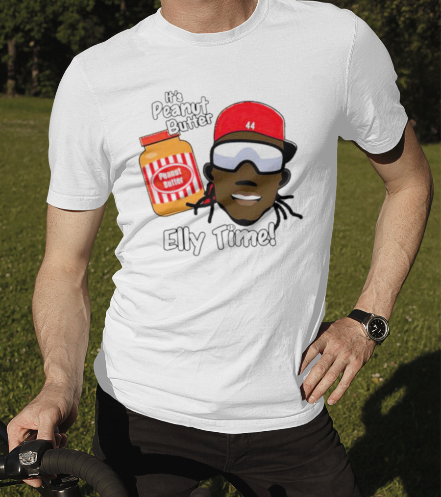 Elly De La Cruz It's Peanut Butter Elly Time 44 Red Cap And Jar T-Shirt