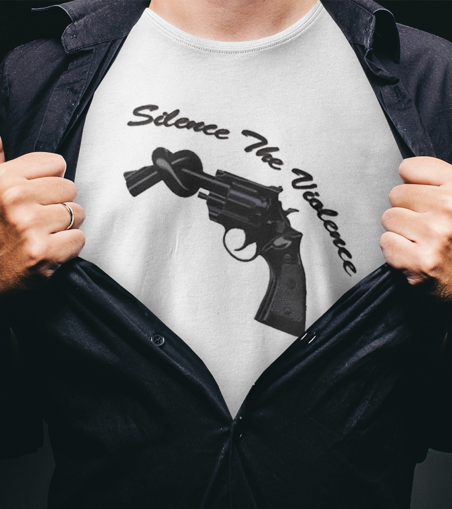 Baltimore Silence The Violence Knotted Gun T-Shirt