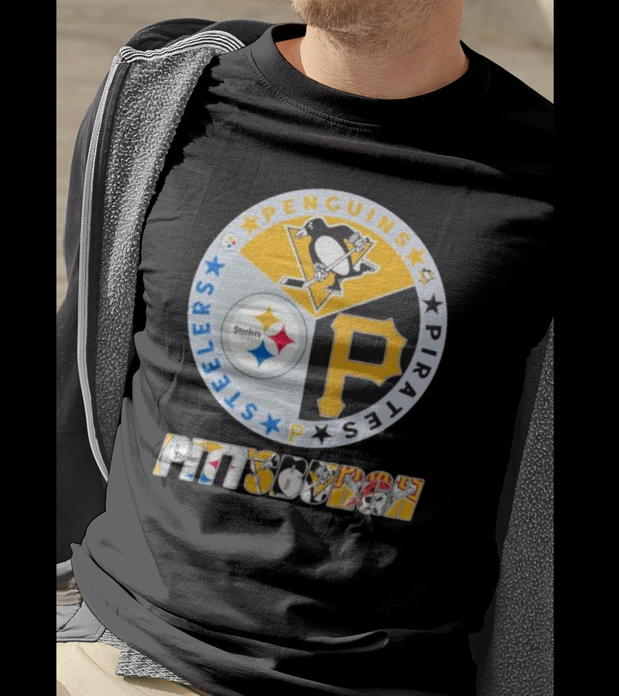 Pittsburgh Steelers Penguins Pirates Emblem T-Shirt