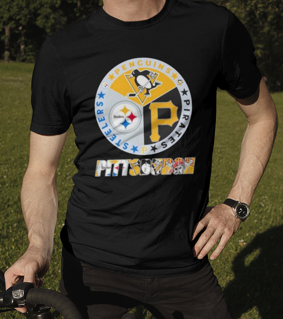 Pittsburgh Steelers Penguins Pirates Emblem T-Shirt