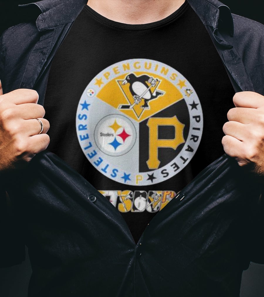 Pittsburgh Steelers Penguins Pirates Emblem T-Shirt