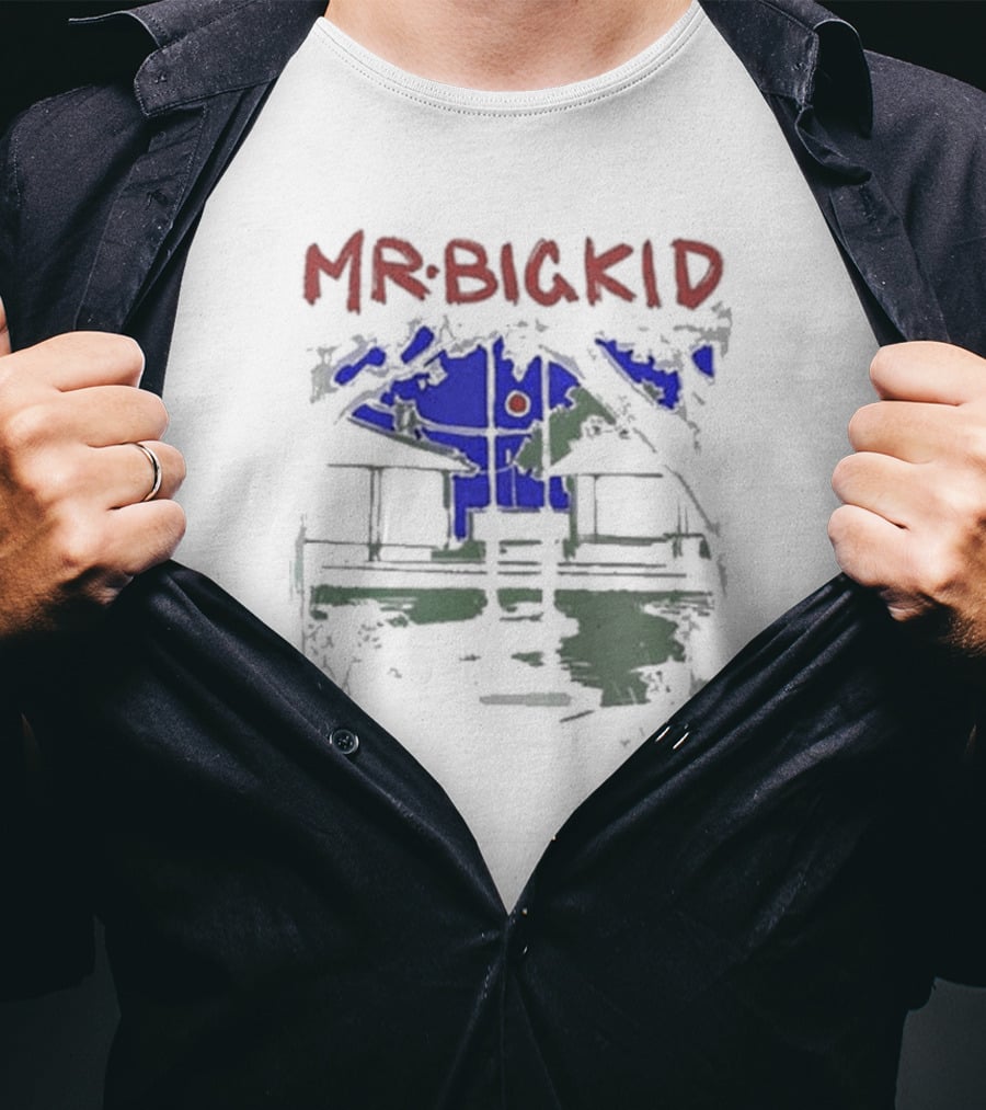 MR Big Kid Madcap Cabin In Blue Night Sketched Scene T-Shirt