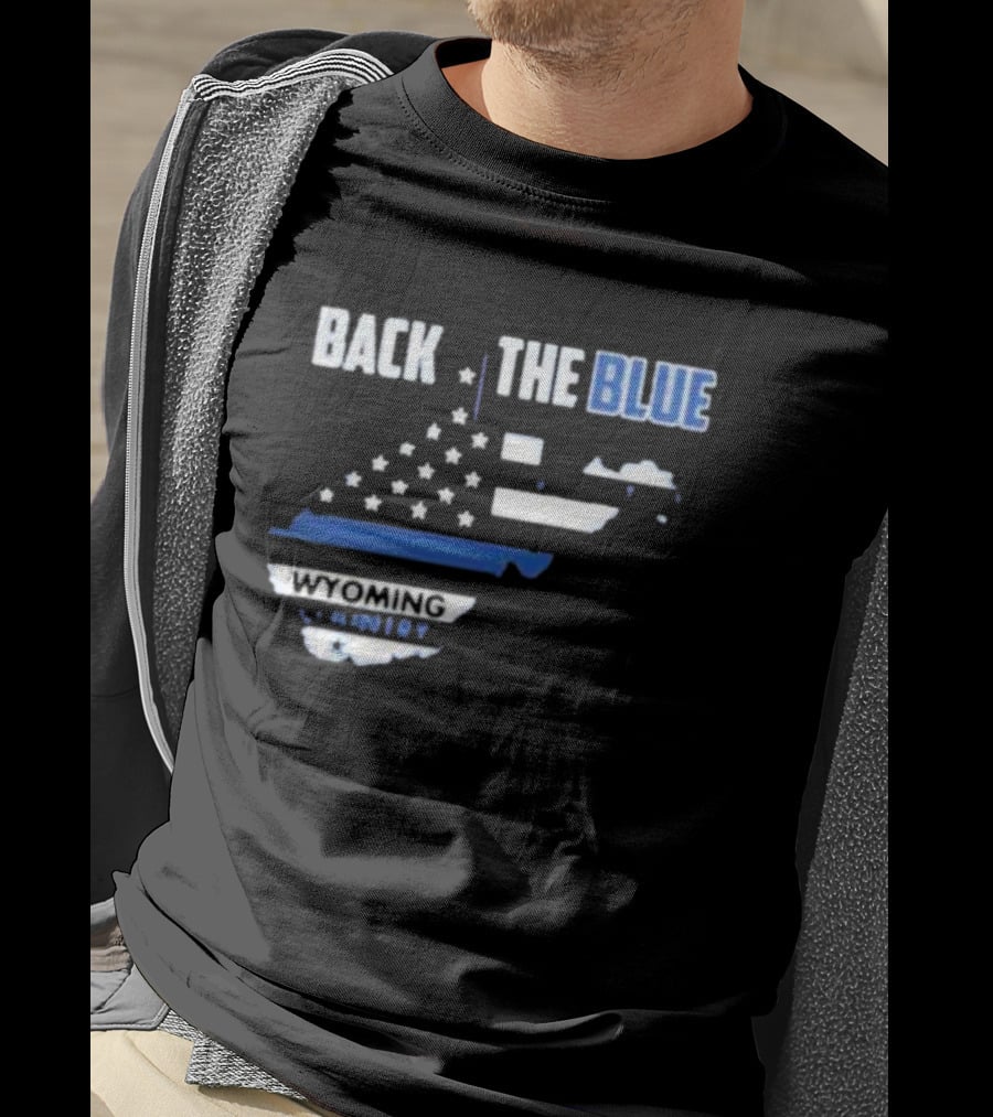 Back The Blue Wyoming County American Flag T-Shirt