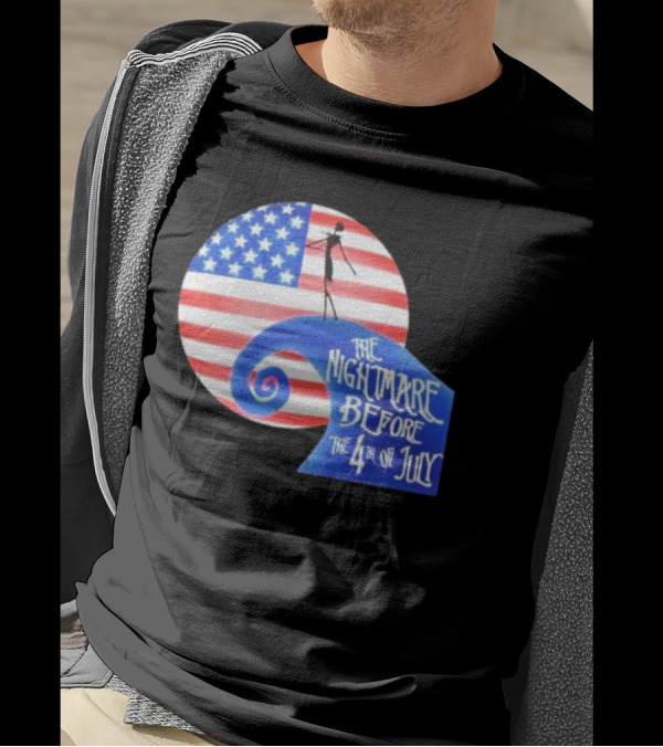 The Nightmare Before The 4th Of July American Flag Spiral T-Shirt