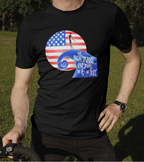 The Nightmare Before The 4th Of July American Flag Spiral T-Shirt