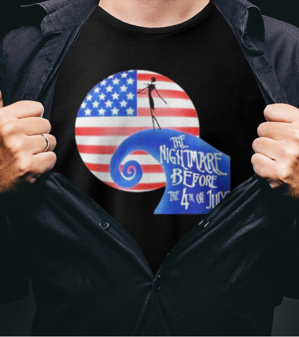 The Nightmare Before The 4th Of July American Flag Spiral T-Shirt