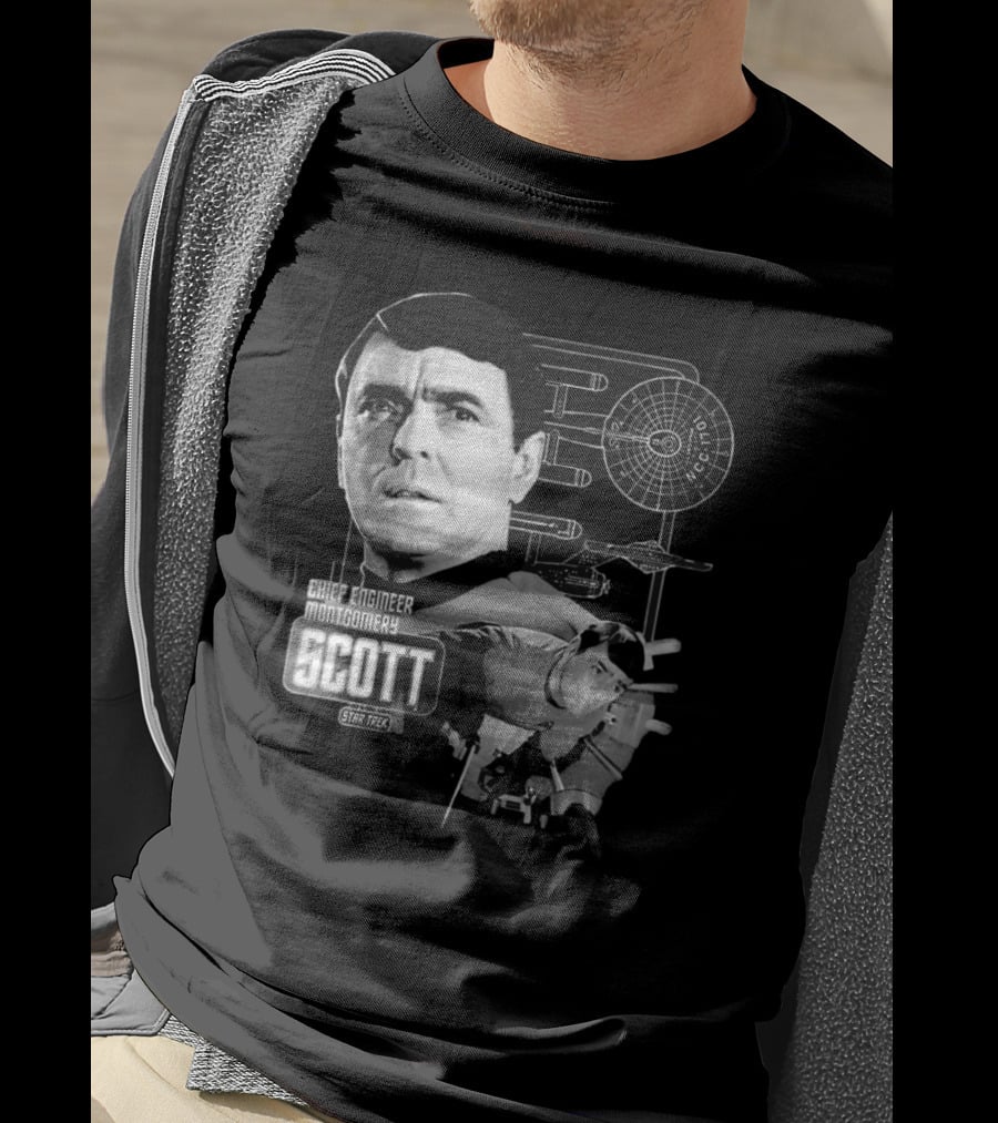 Chief Engineer Montgomery Scott Star Trek Enterprise Blueprint T-Shirt