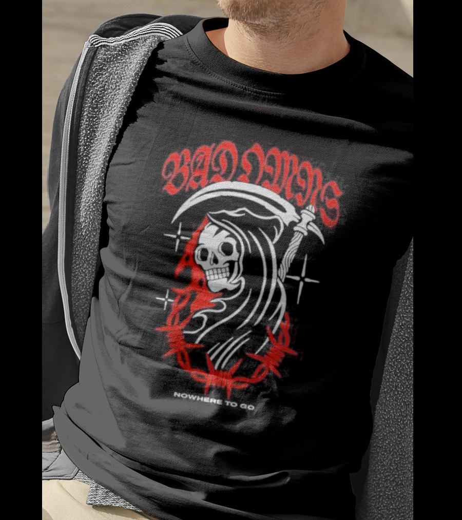 Bad Omens Nowhere To Go Grim Reaper Barbed Wire T-Shirt