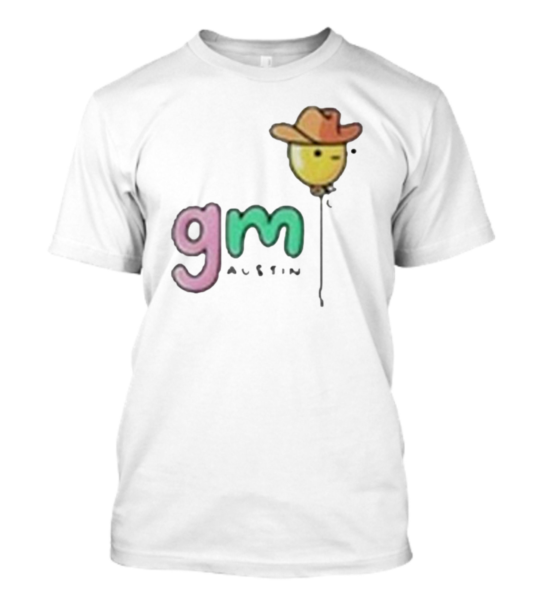 Gm Austin Doodles Balloon With Cowboy Hat T-Shirt