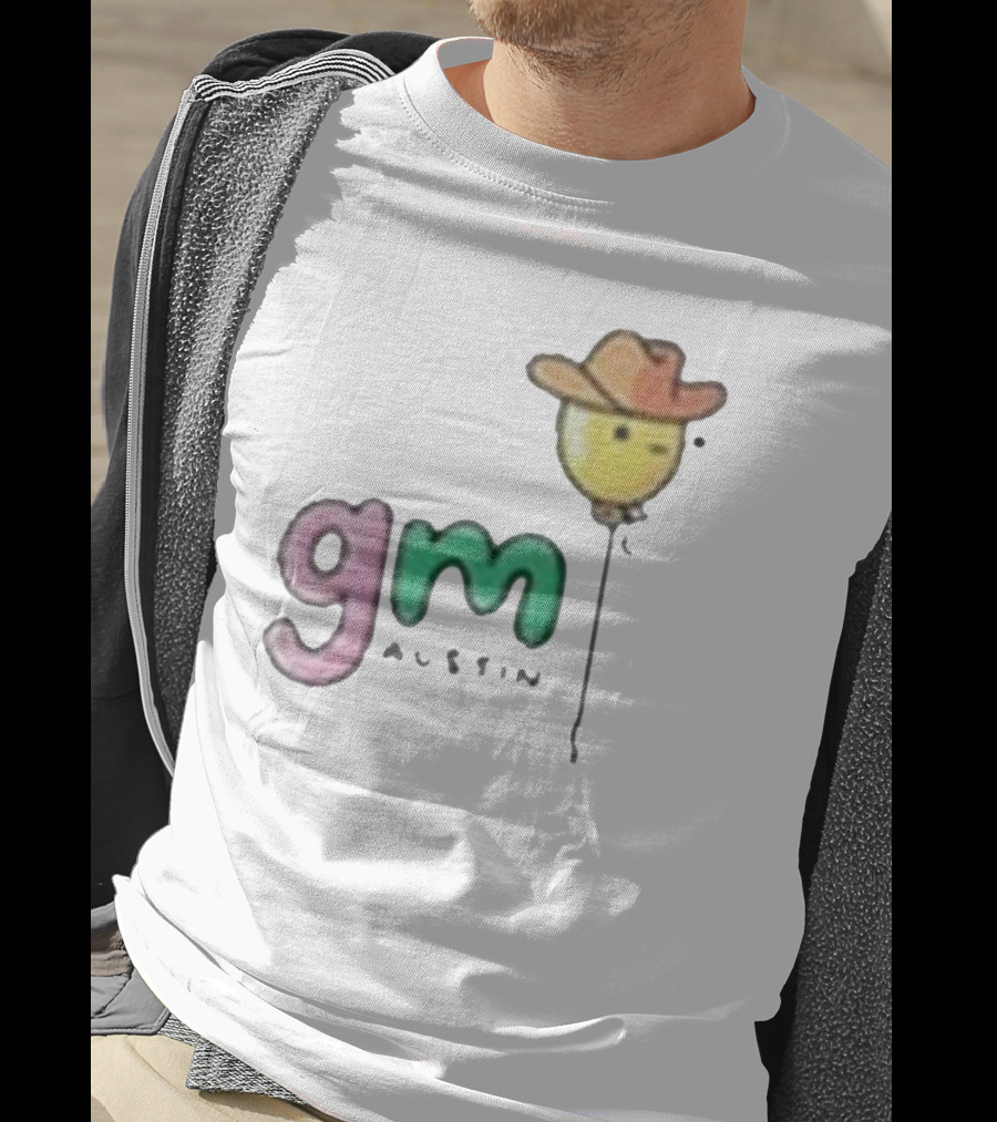 Gm Austin Doodles Balloon With Cowboy Hat T-Shirt