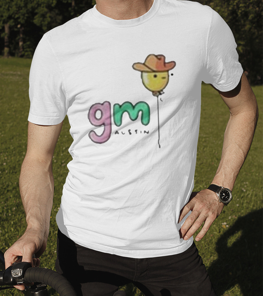 Gm Austin Doodles Balloon With Cowboy Hat T-Shirt