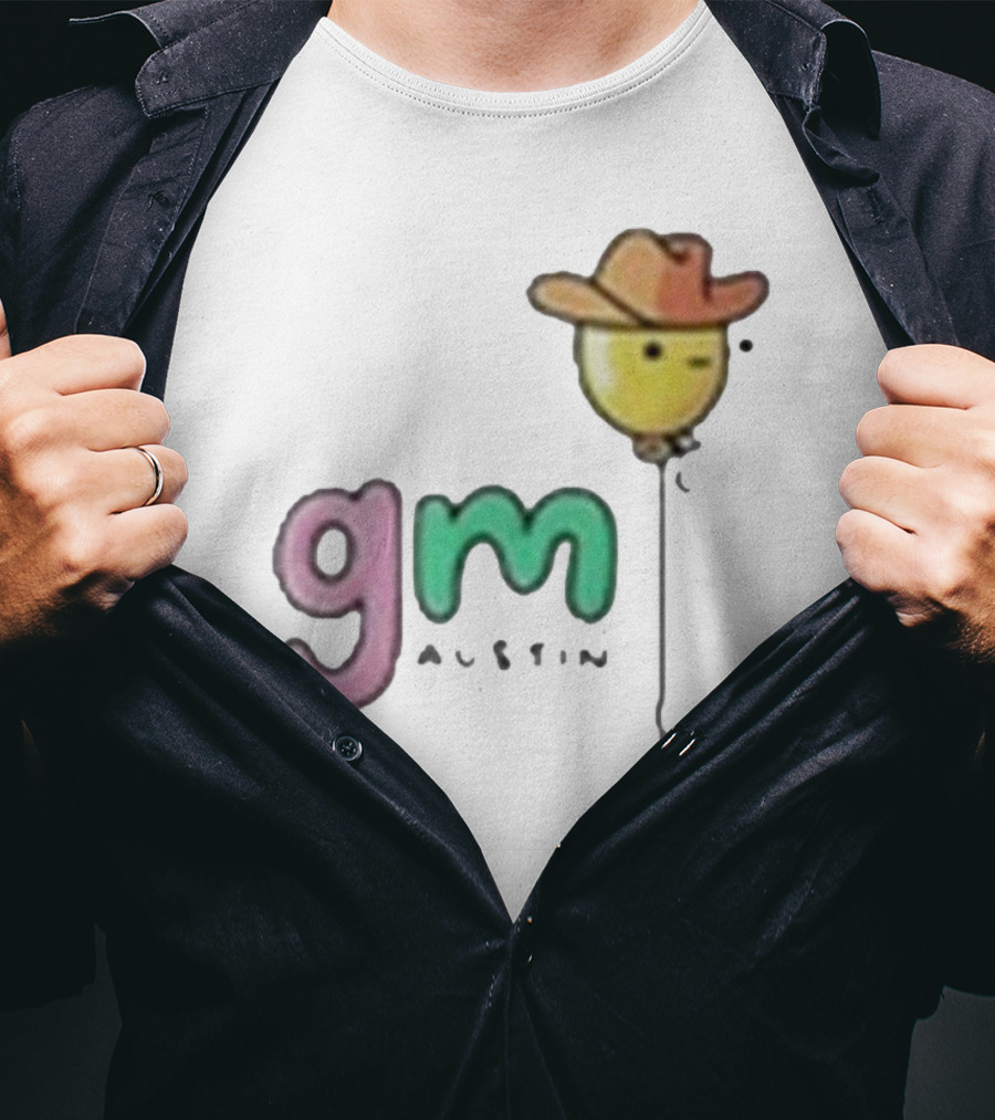 Gm Austin Doodles Balloon With Cowboy Hat T-Shirt