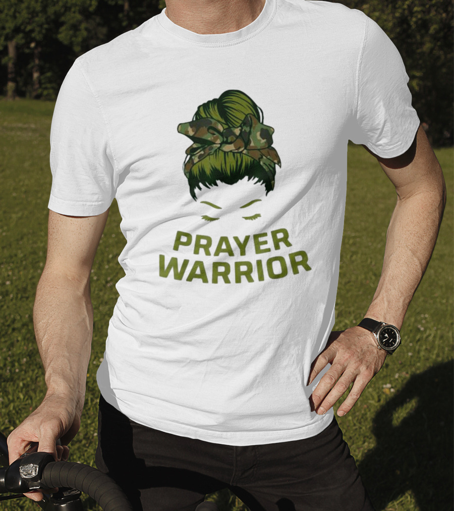 Prayer Warrior Camo Faith God Jesus Christian Women T-Shirt