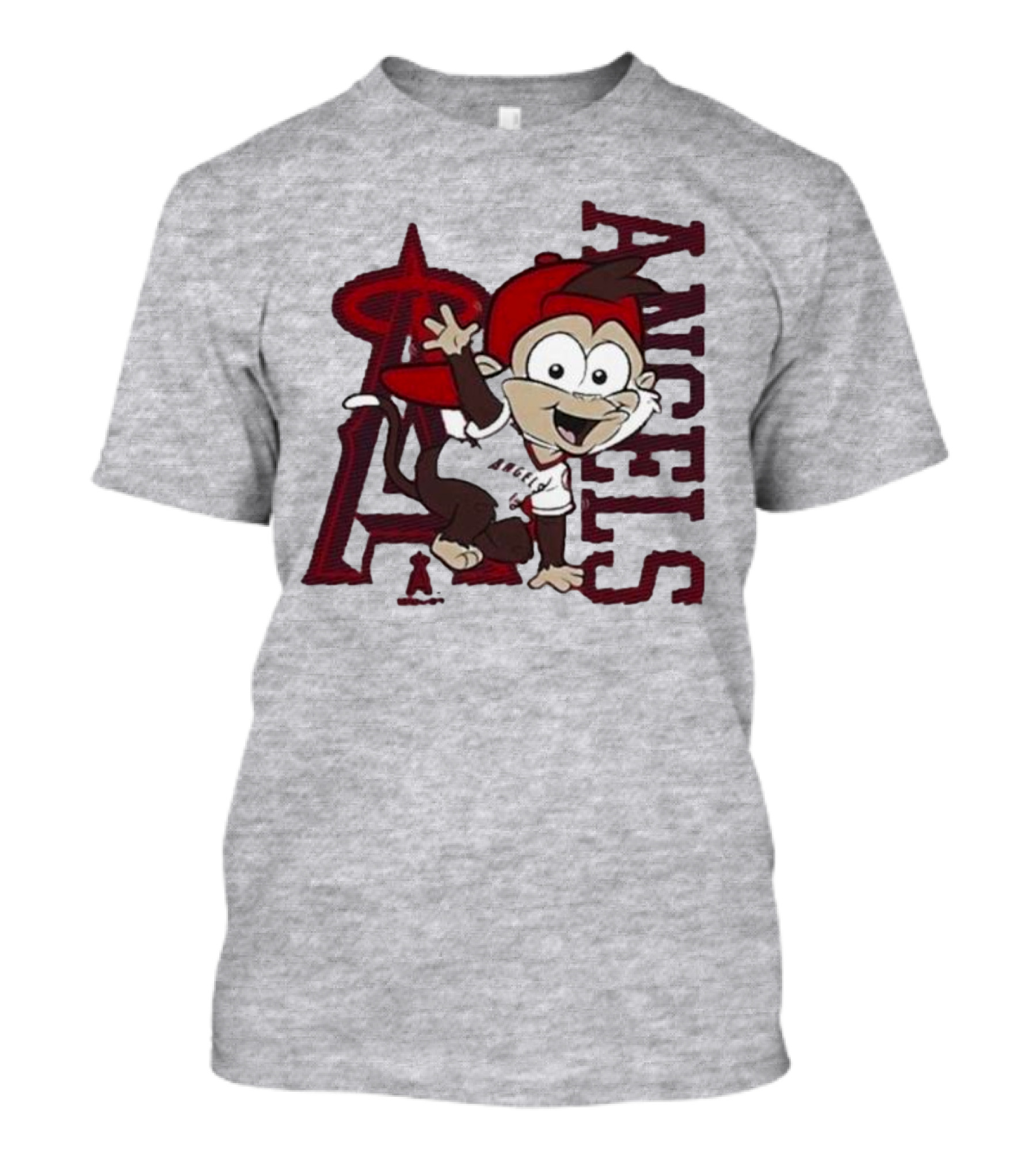 Los Angeles Angels Infant Mascot 2.0 Cheerful Cartoon Character With Iconic Logo And Text 'Angels' T-Shirt