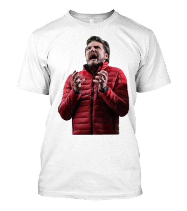 Pedro Pascal Moment In The Bubble Red Jacket Reaction T-Shirt