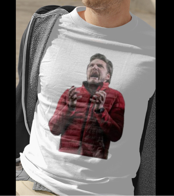 Pedro Pascal Moment In The Bubble Red Jacket Reaction T-Shirt