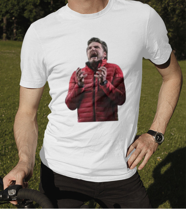 Pedro Pascal Moment In The Bubble Red Jacket Reaction T-Shirt