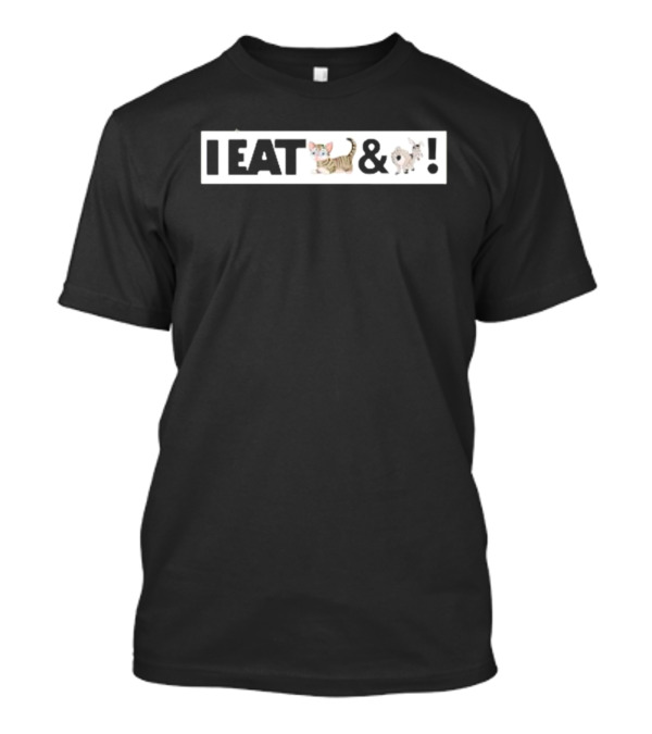 Racyreecie I Eat Cat And Donkey Fun Expression T-Shirt