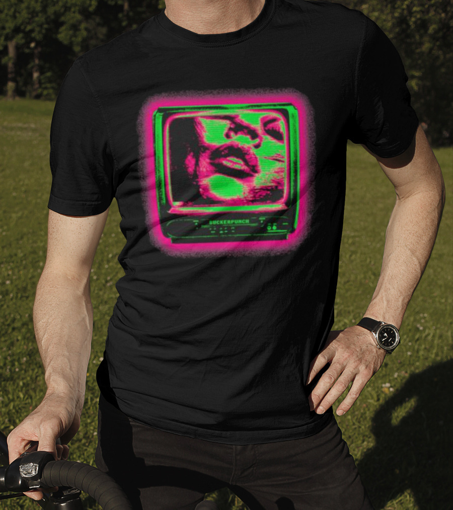 Suckerpunch TV Neon Lips Retro Screen T-Shirt