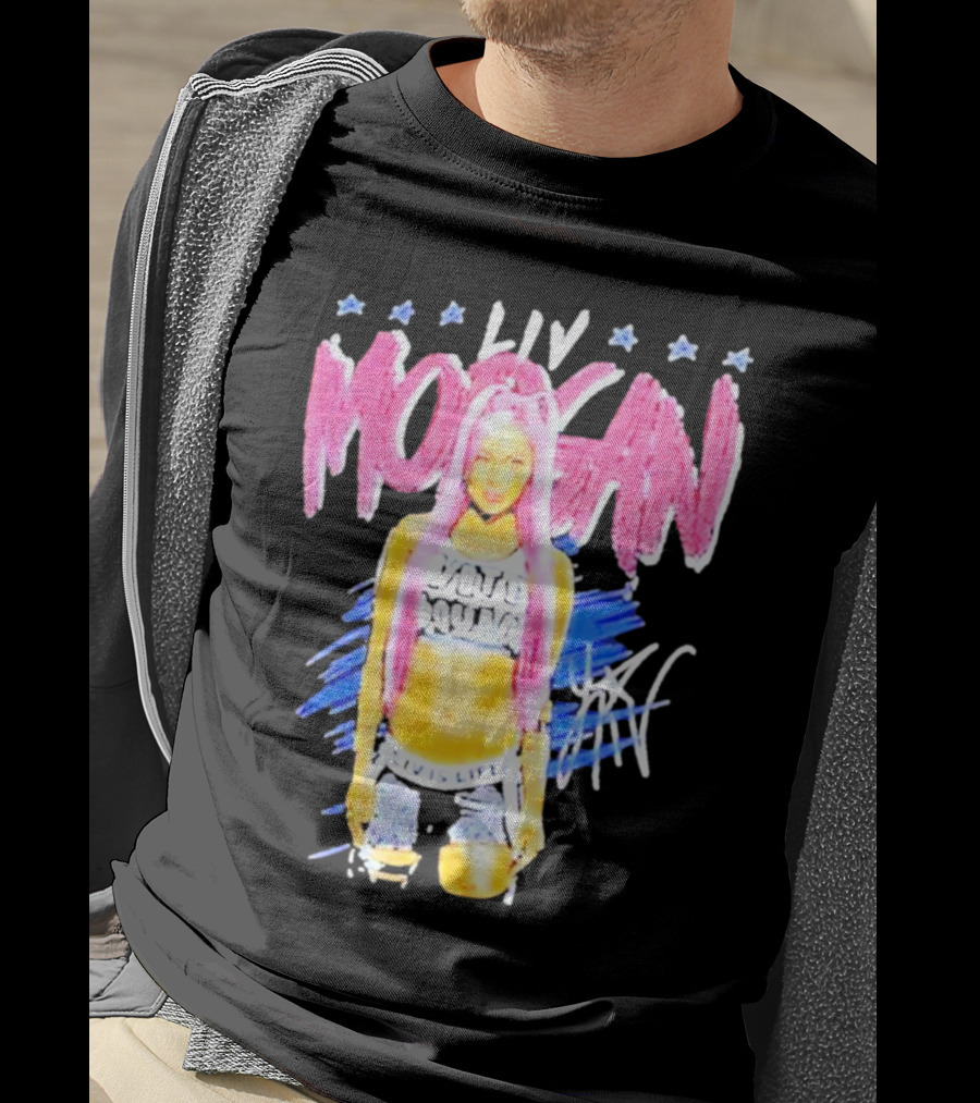 Liv Morgan Pop Signature Blue Stars T-Shirt