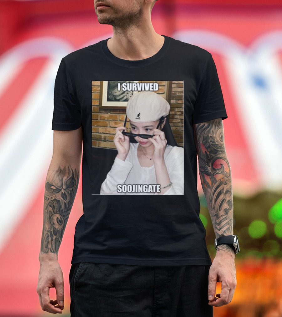I Survived Soojingate Beret Sunglasses Meme T-Shirt
